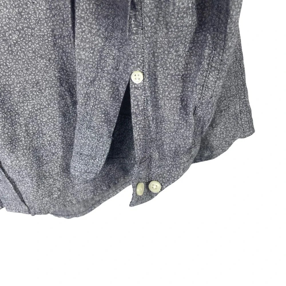 Banana Republic Men's Linen Blend Button Down Shirt Slim Fit Navy Combo Size L